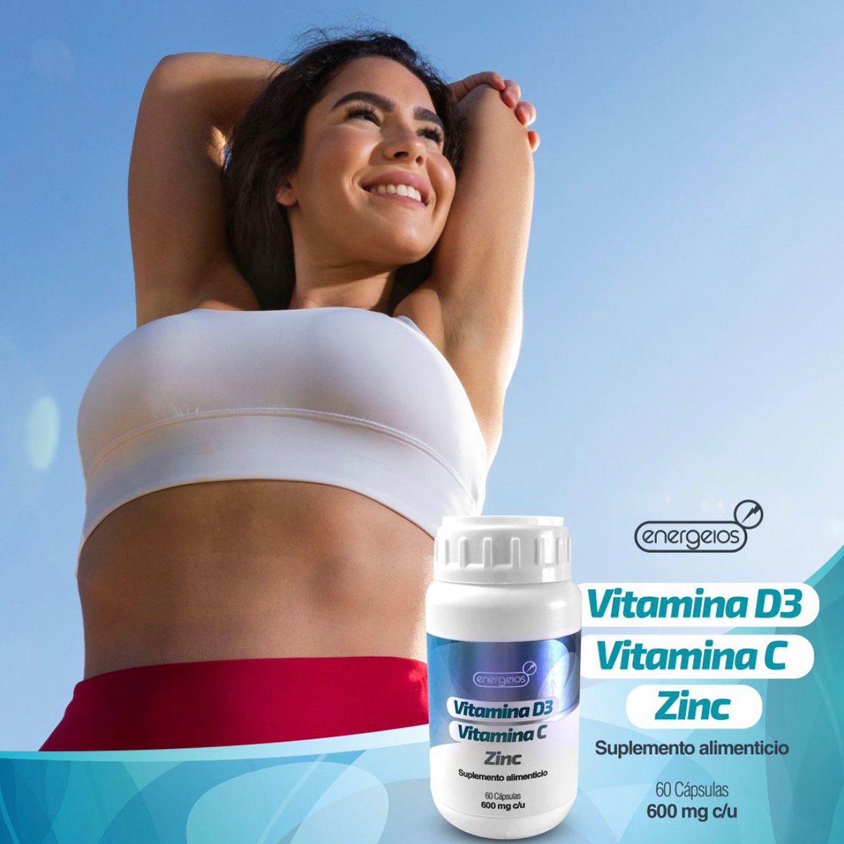 Foto 5 | Suplemento Vitamina C D3 Y Zinc 3 Frascos Energeios