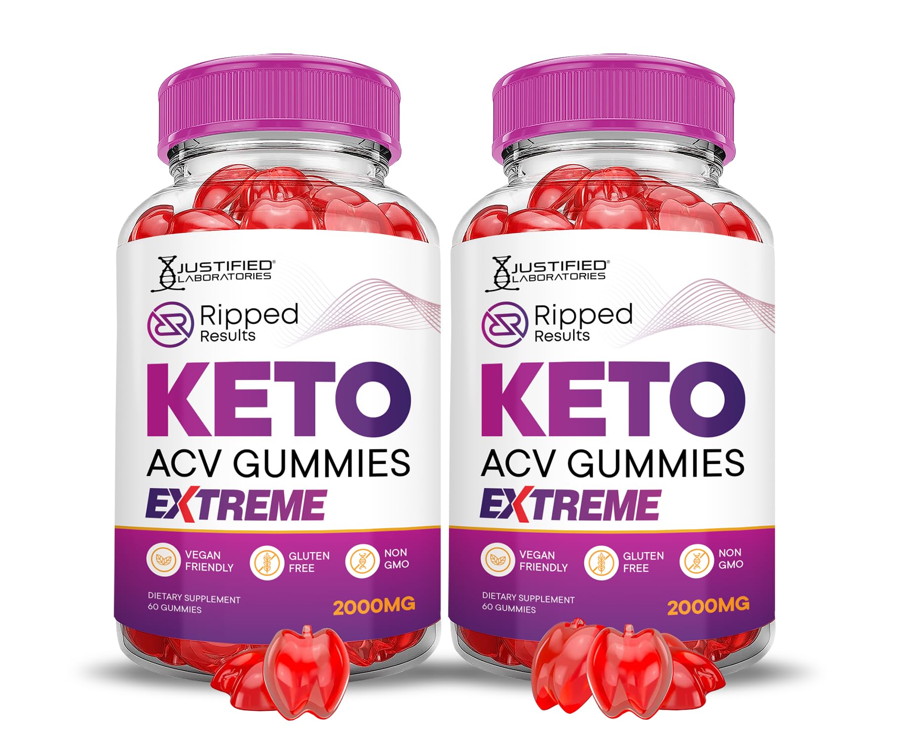 Foto 2 pulgar | Gomitas Ripped Results Keto Acv Extreme 2000 Mg (paquete De 2) - Venta Internacional.