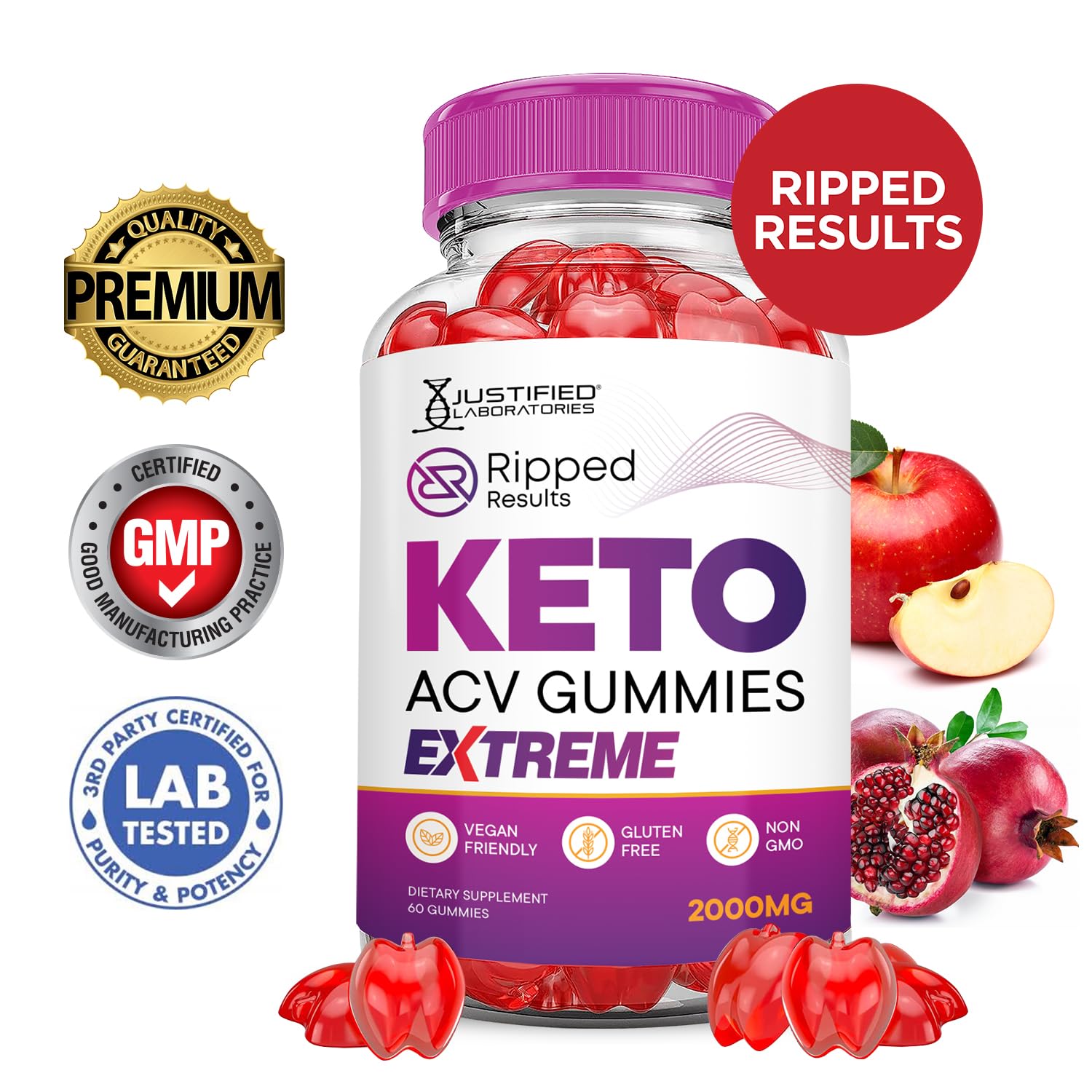 Foto 3 pulgar | Gomitas Ripped Results Keto Acv Extreme 2000 Mg (paquete De 2) - Venta Internacional.
