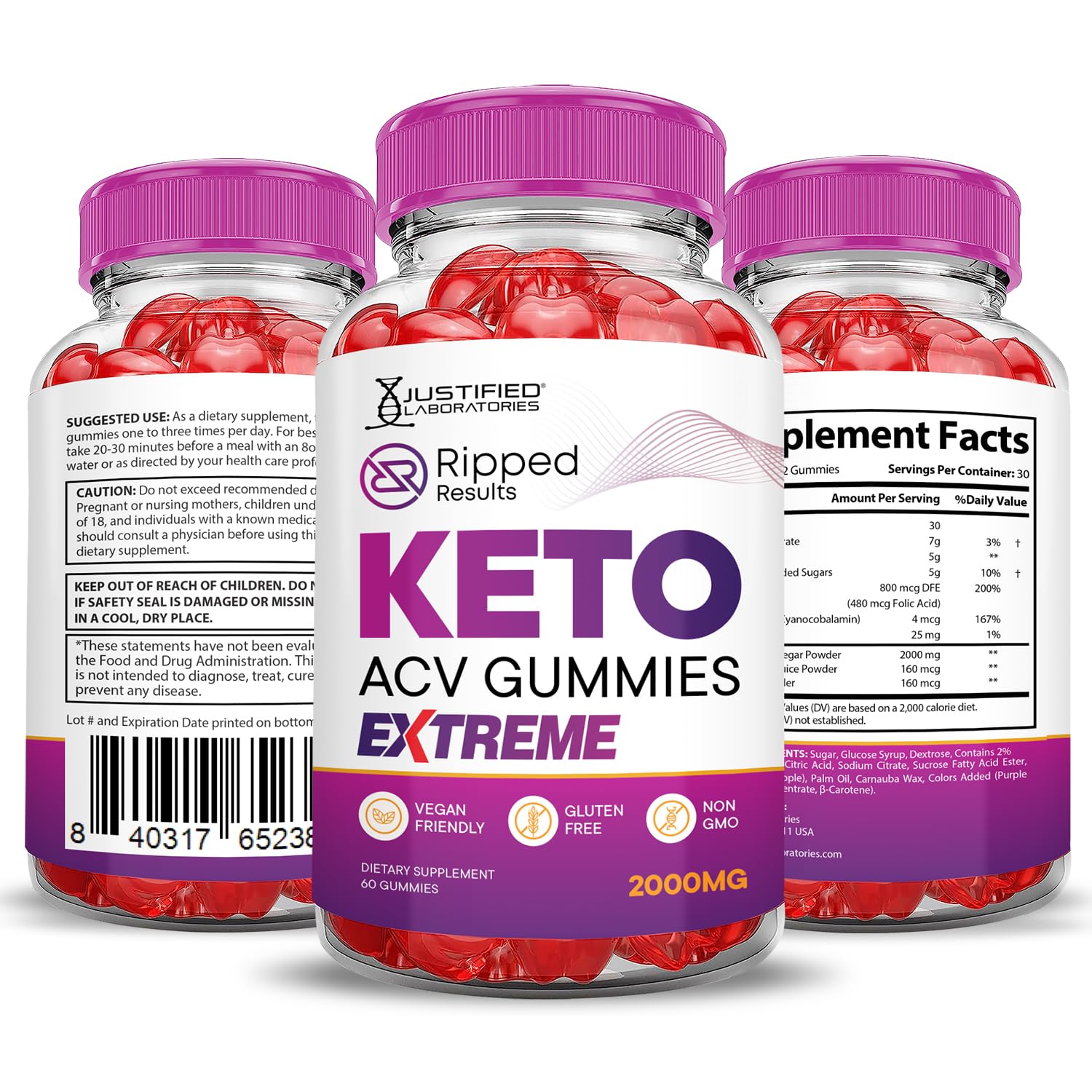 Foto 8 pulgar | Gomitas Ripped Results Keto Acv Extreme 2000 Mg (paquete De 2) - Venta Internacional.