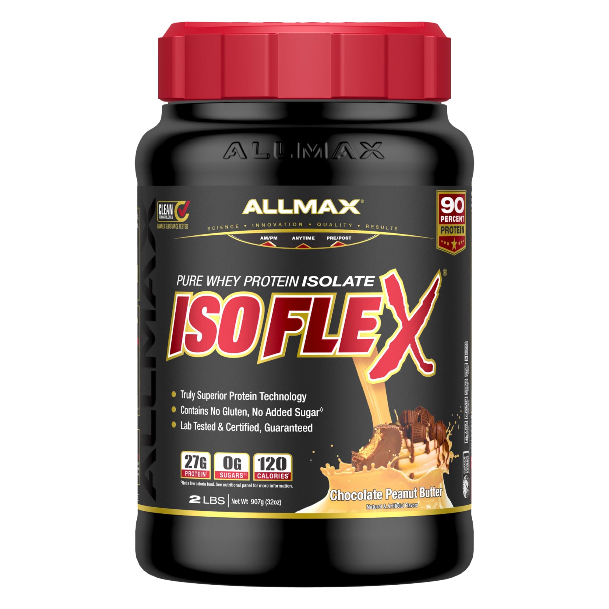 Foto 2 pulgar | Proteína De Suero Aislada Allmax Isoflex Chocolate Y Cacahuete 900 G - Venta Internacional.
