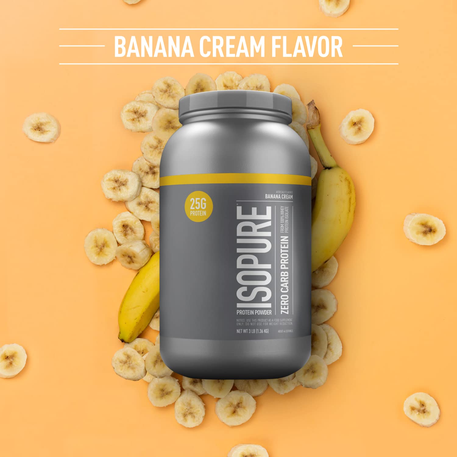 Foto 3 pulgar | Proteína En Polvo Isopure Zero Carb Whey Isolate, 1,36 Kg, Plátano - Venta Internacional.