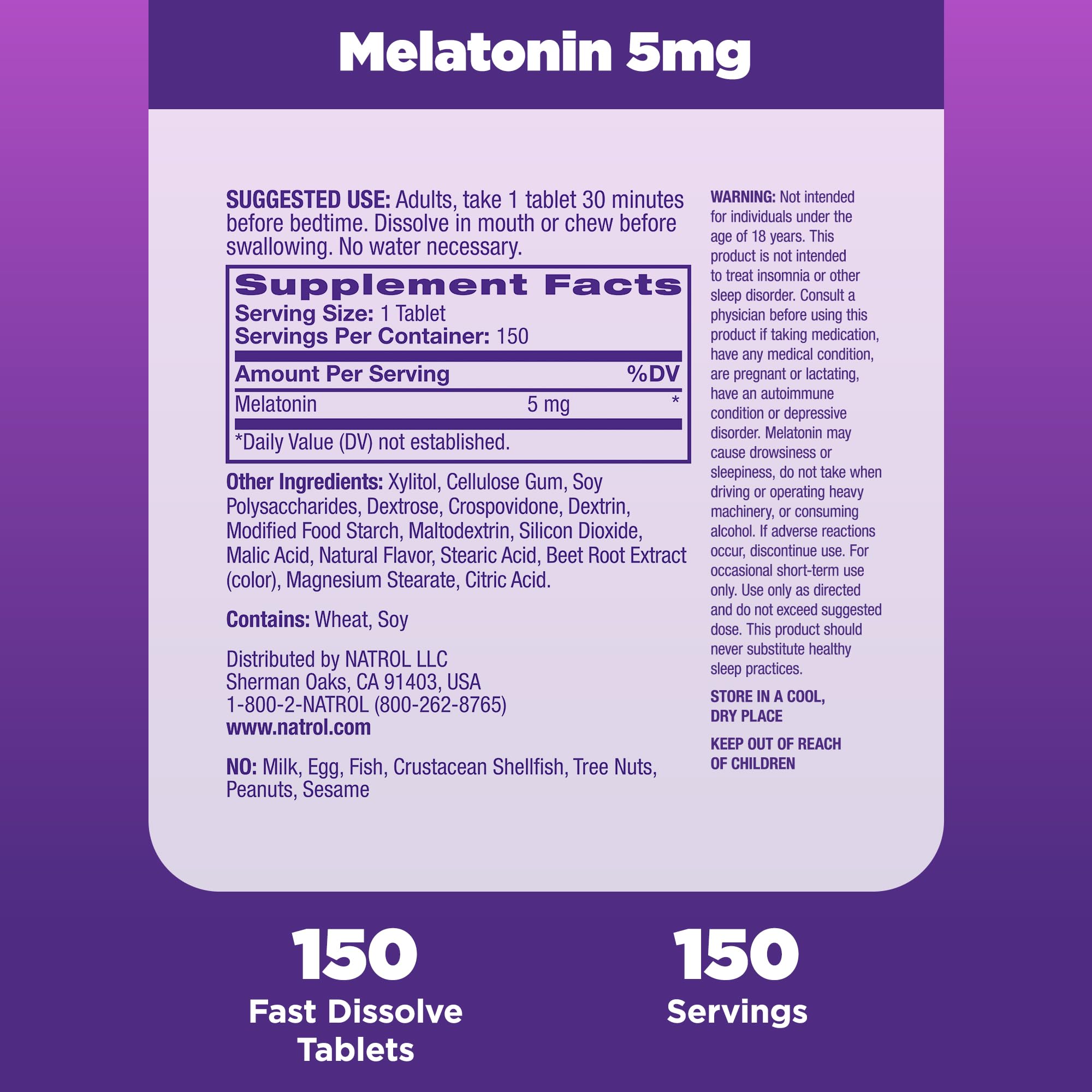 Foto 7 pulgar | Sleep Aid Natrol Sleep Melatonina 5 Mg 150 Comprimidos - Venta Internacional.