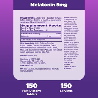 Foto 6 | Sleep Aid Natrol Sleep Melatonina 5 Mg 150 Comprimidos - Venta Internacional.
