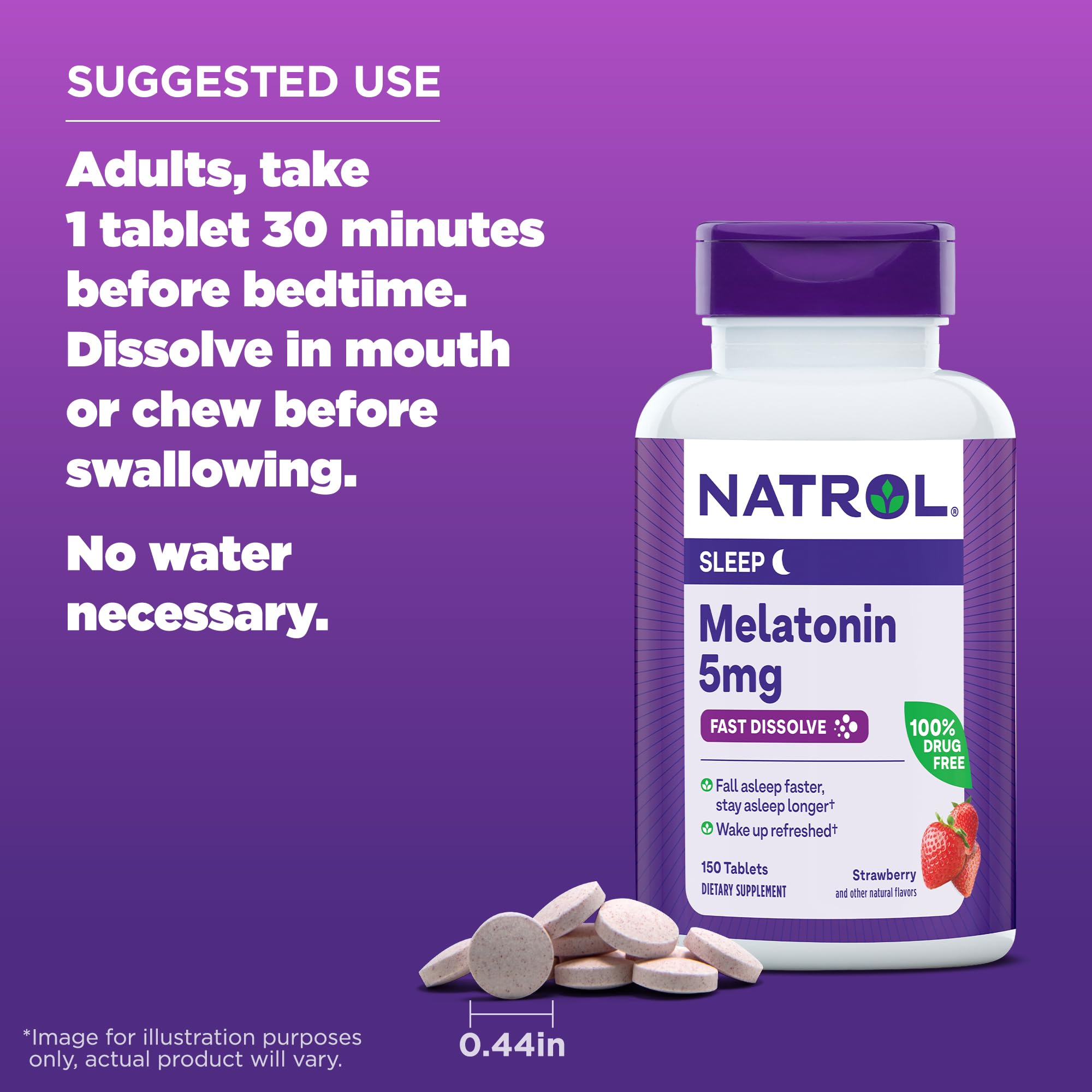 Foto 7 | Sleep Aid Natrol Sleep Melatonina 5 Mg 150 Comprimidos - Venta Internacional.