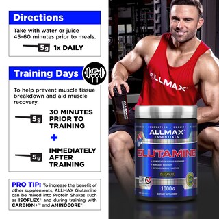 Foto 3 | Suplemento Allmax Essentials Glutamine En Polvo De 100 G - Venta Internacional.