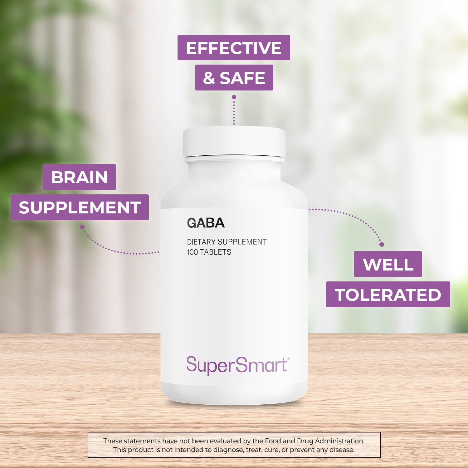 Foto 2 | Suplemento De Gaba Supersmart Gaba 750 Mg 100 Comprimidos - Venta Internacional.