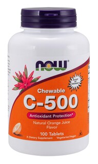 Foto 1 | Suplemento Now Foods De Vitamina C-500, Naranja Masticable, 100 Comprimidos - Venta Internacional.