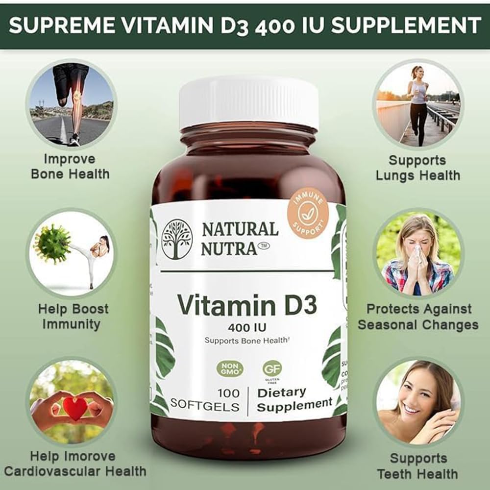 Foto 4 pulgar | Cápsulas Blandas Supreme Vitamina D3 400 Ui Natural Nutra 100 Cápsulas Blandas - Venta Internacional.