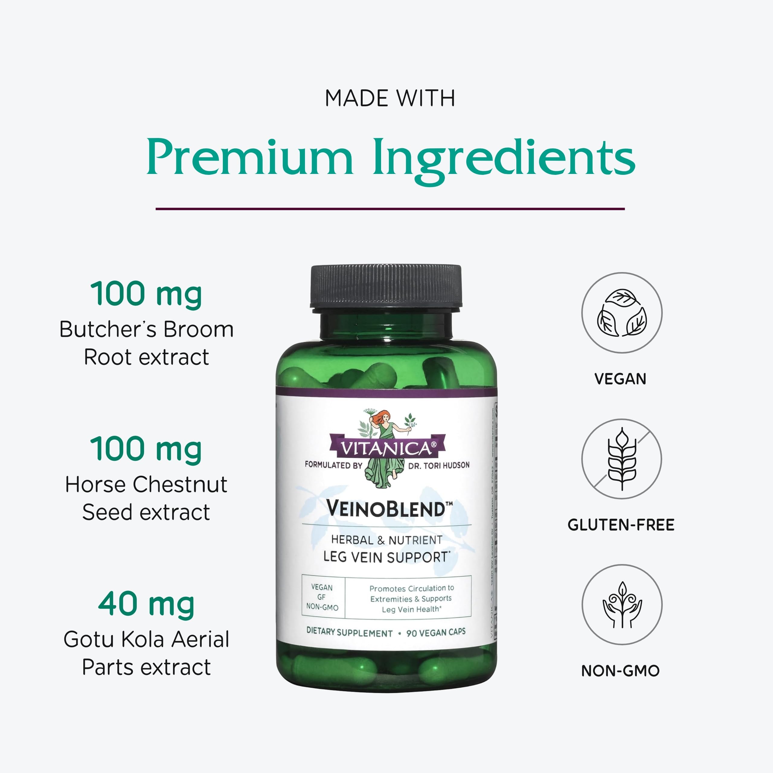Foto 5 pulgar | Suplemento Vitanica Veinoblend Vein Support 90 Cápsulas - Venta Internacional