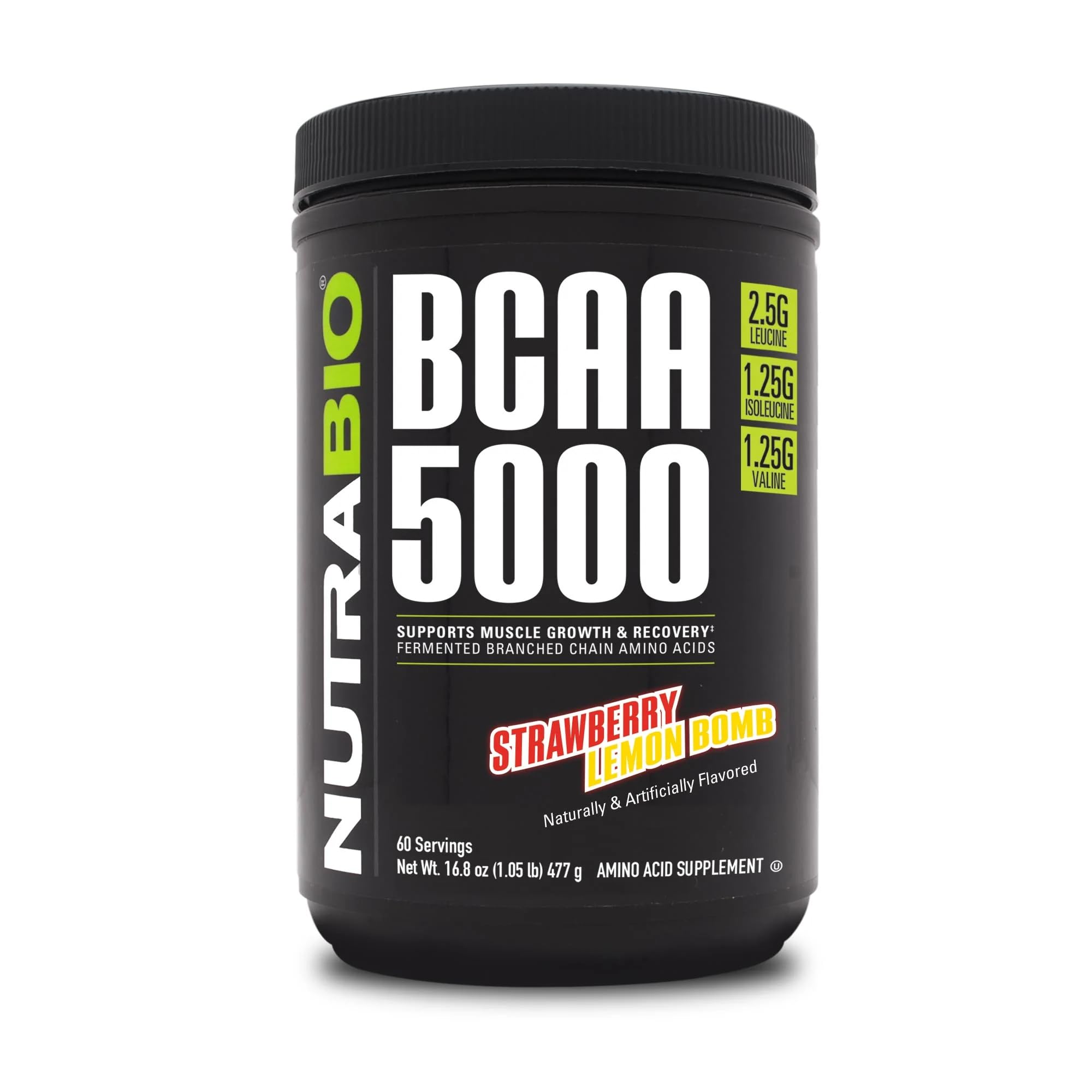 Foto 1 | Bcaa En Polvo Nutrabio Bcaa 5000 Vegano Fermentado 60 Porciones - Venta Internacional.