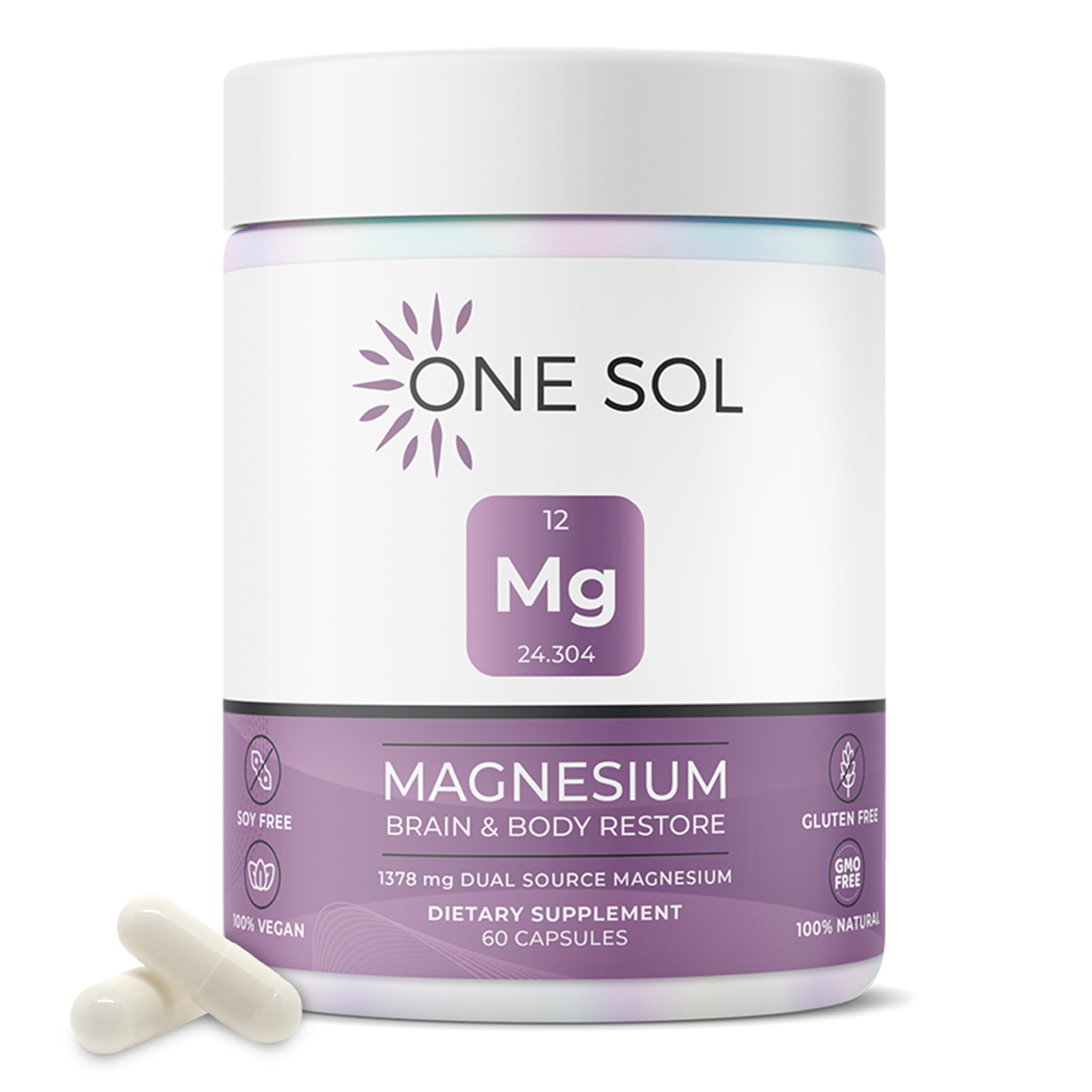 Foto 1 | Suplemento One Sol Magnesio 1378 Mg De Doble Fuente, 60 Cápsulas - Venta Internacional.