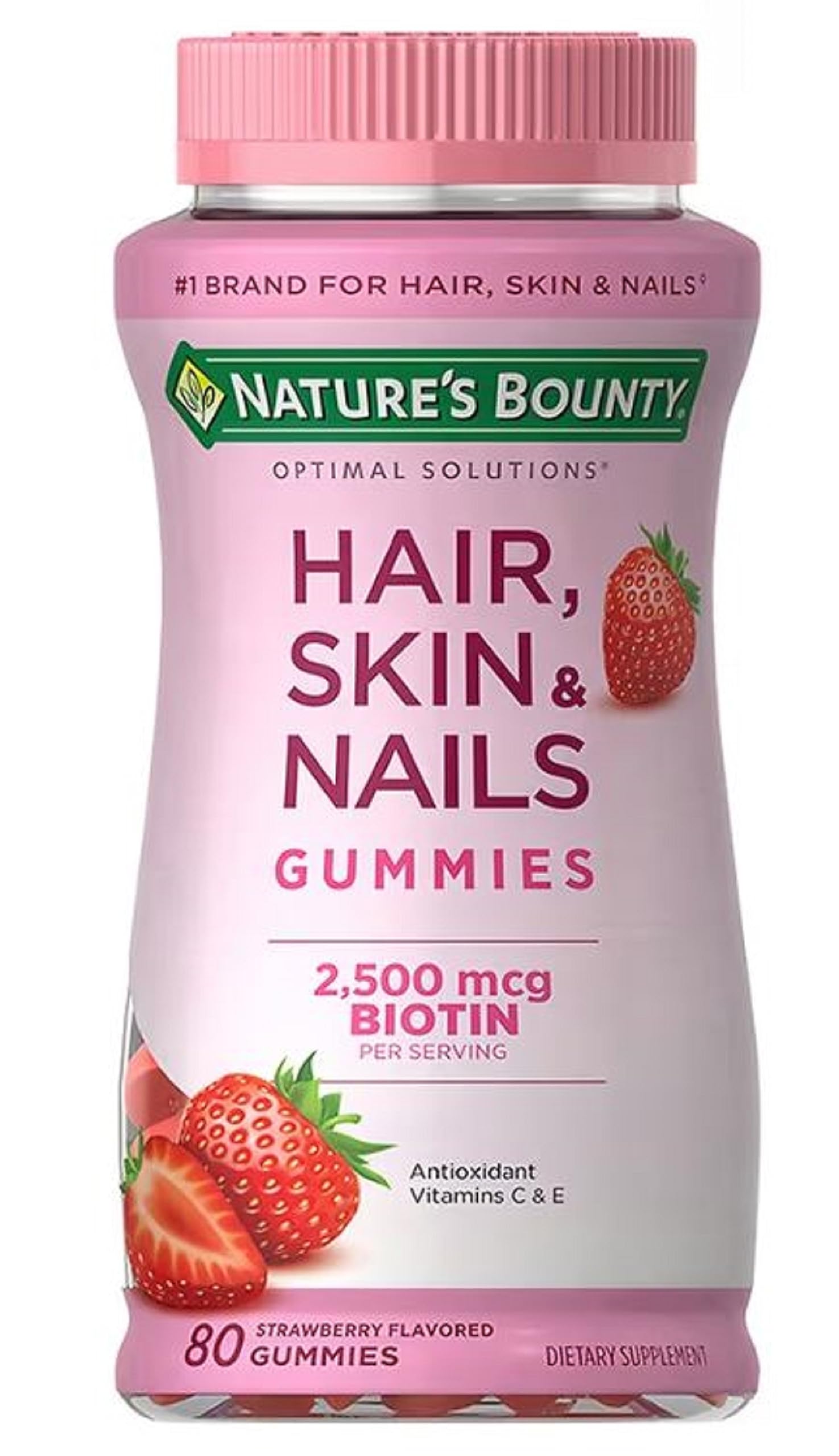 Gomitas De Biotina Supplement Nature's Bounty Para Cabello, Piel Y Uñas, 80 Unidades - Venta Internacional.