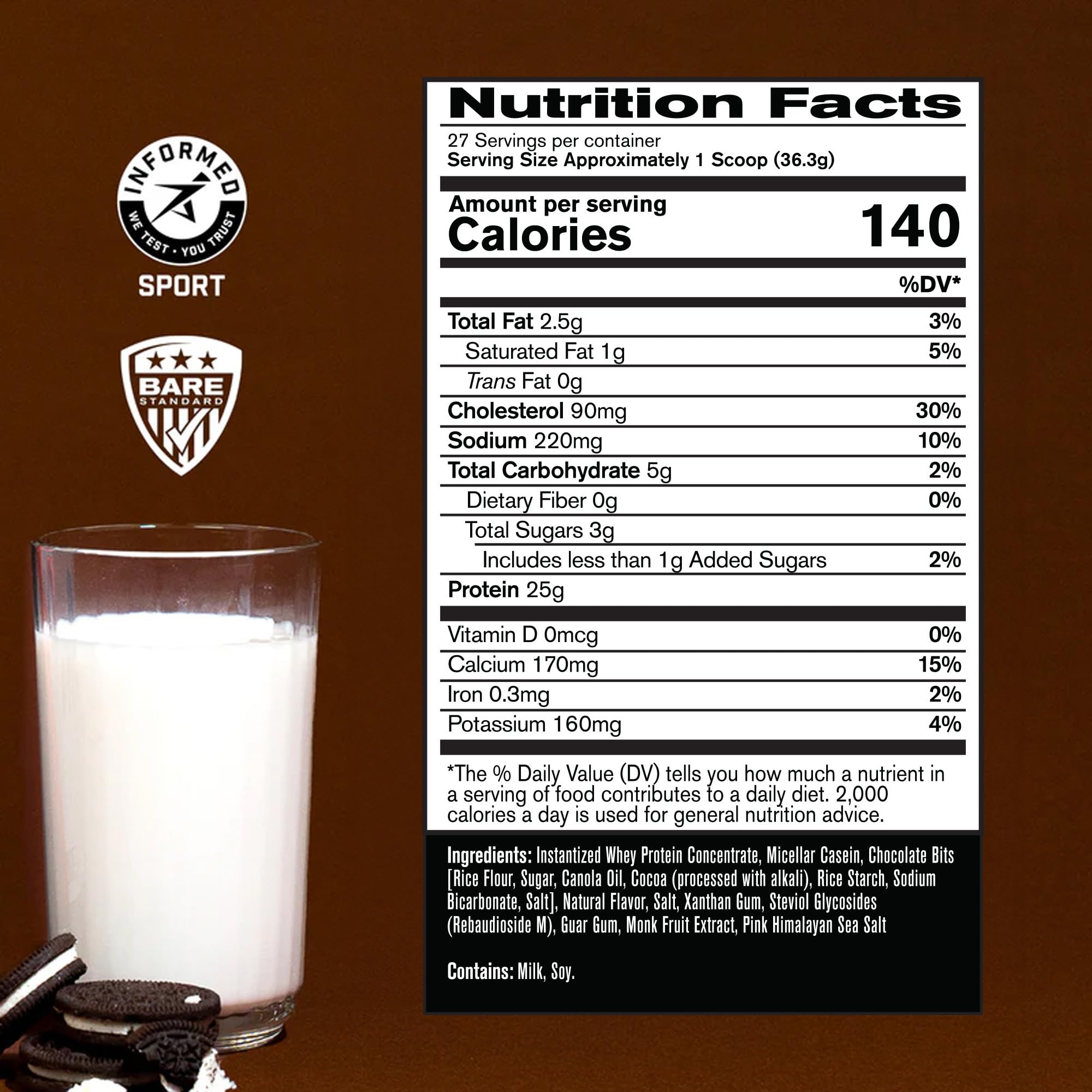 Foto 3 pulgar | Proteína En Polvo Bare Performance Nutrition Bpn Whey + Caseína - Venta Internacional.