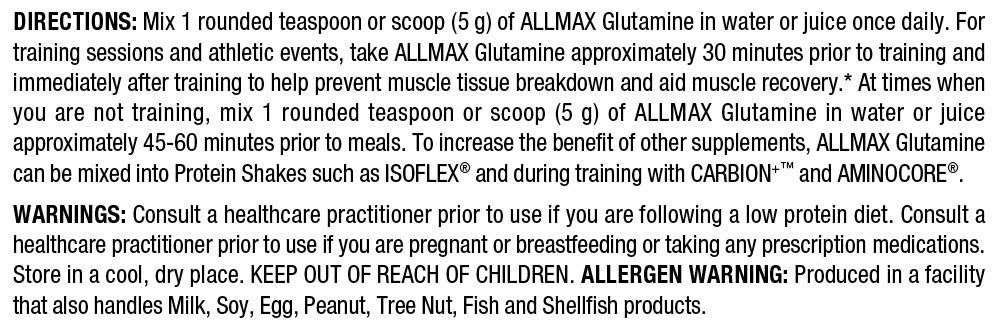 Foto 5 pulgar | Suplemento Allmax Nutrition L-glutamina En Polvo 1000 G - Venta Internacional.
