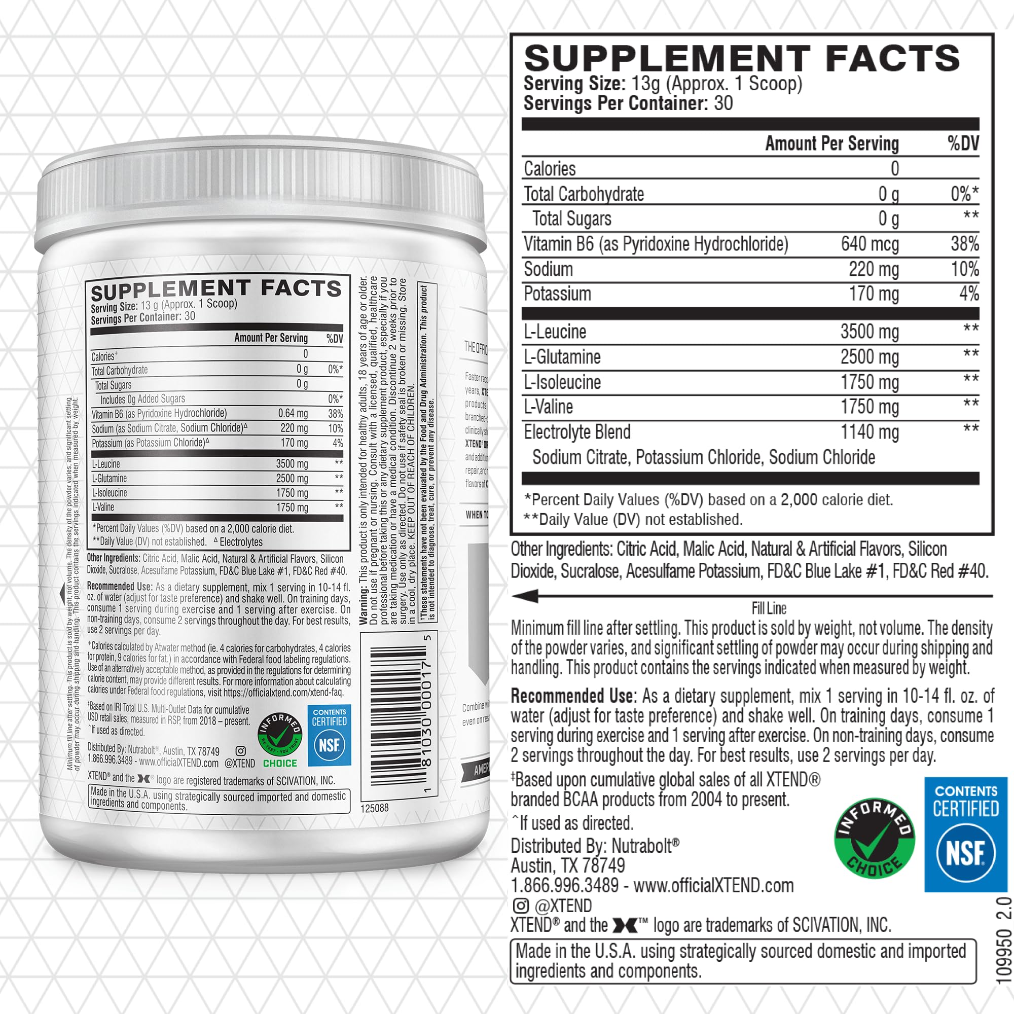 Foto 3 pulgar | Bcaa En Polvo Scivation Xtend Original Glacial Grape 30 Porciones - Venta Internacional.