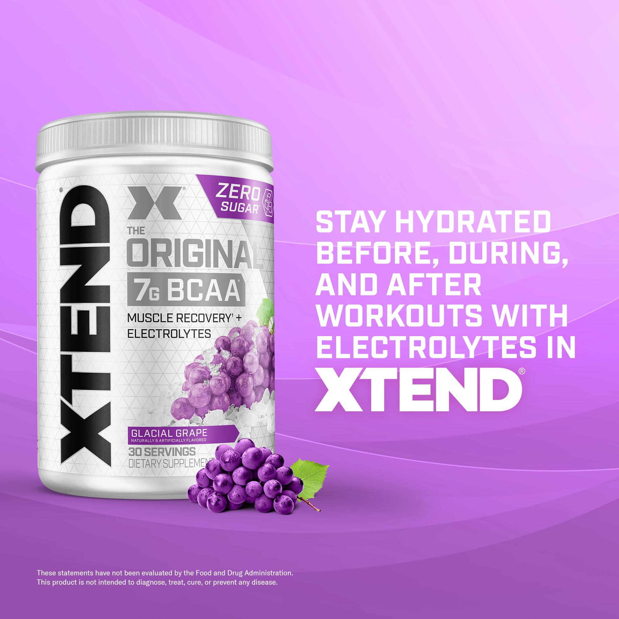 Foto 7 pulgar | Bcaa En Polvo Scivation Xtend Original Glacial Grape 30 Porciones - Venta Internacional.