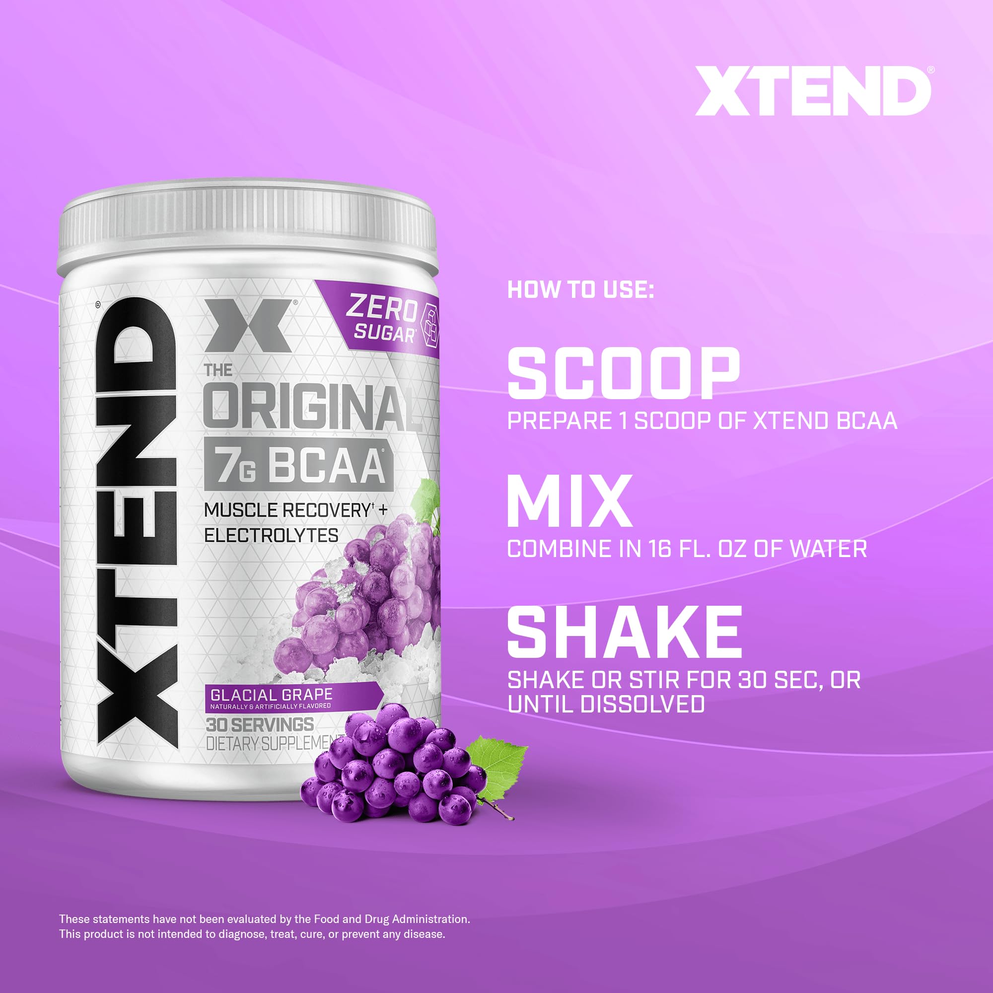 Foto 7 | Bcaa En Polvo Scivation Xtend Original Glacial Grape 30 Porciones - Venta Internacional.