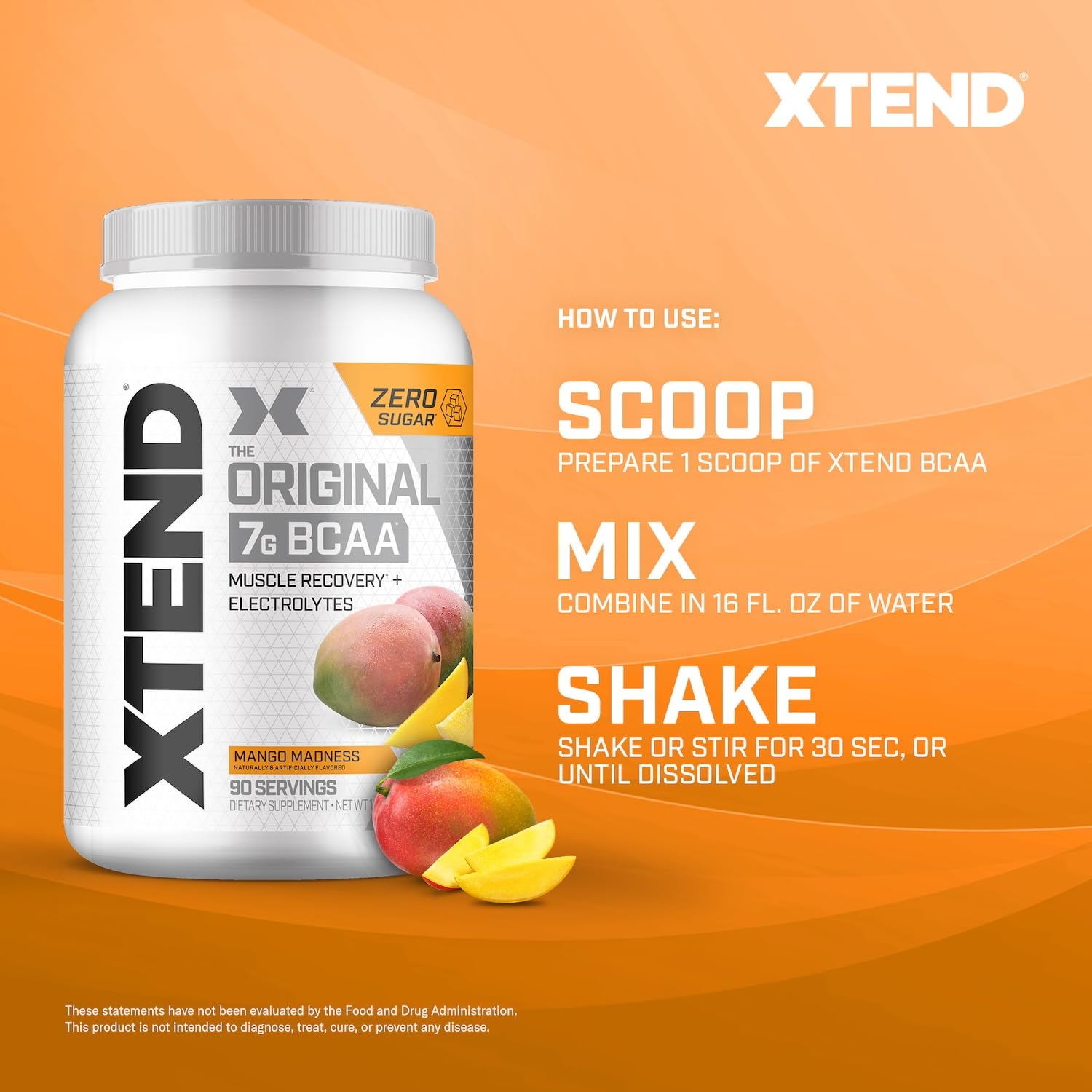 Foto 7 pulgar | Bcaa En Polvo Xtend Original Mango Madness 90 Porciones - Venta Internacional.