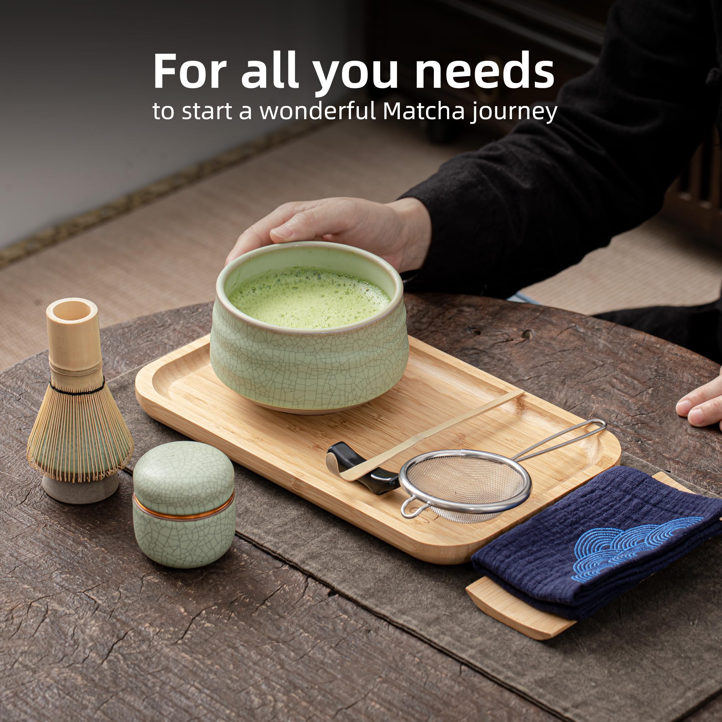 Foto 8 pulgar | Juego De Batidores Para Matcha Teanagoo, 10 Unidades, Con Bandeja, Cuenco De Cerámica Y Cuchara - Venta Internacional.