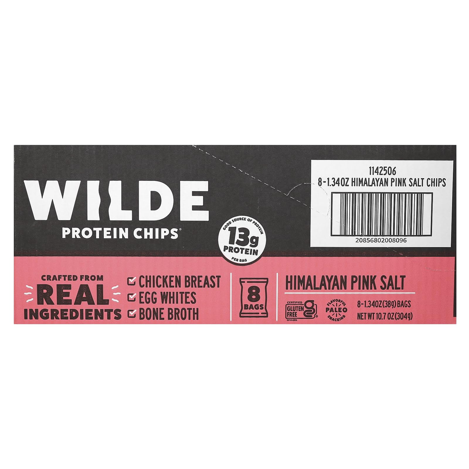 Foto 2 | Protein Chips Wilde Brands Sal Rosa Del Himalaya, 8 X 38 G - Venta Internacional.