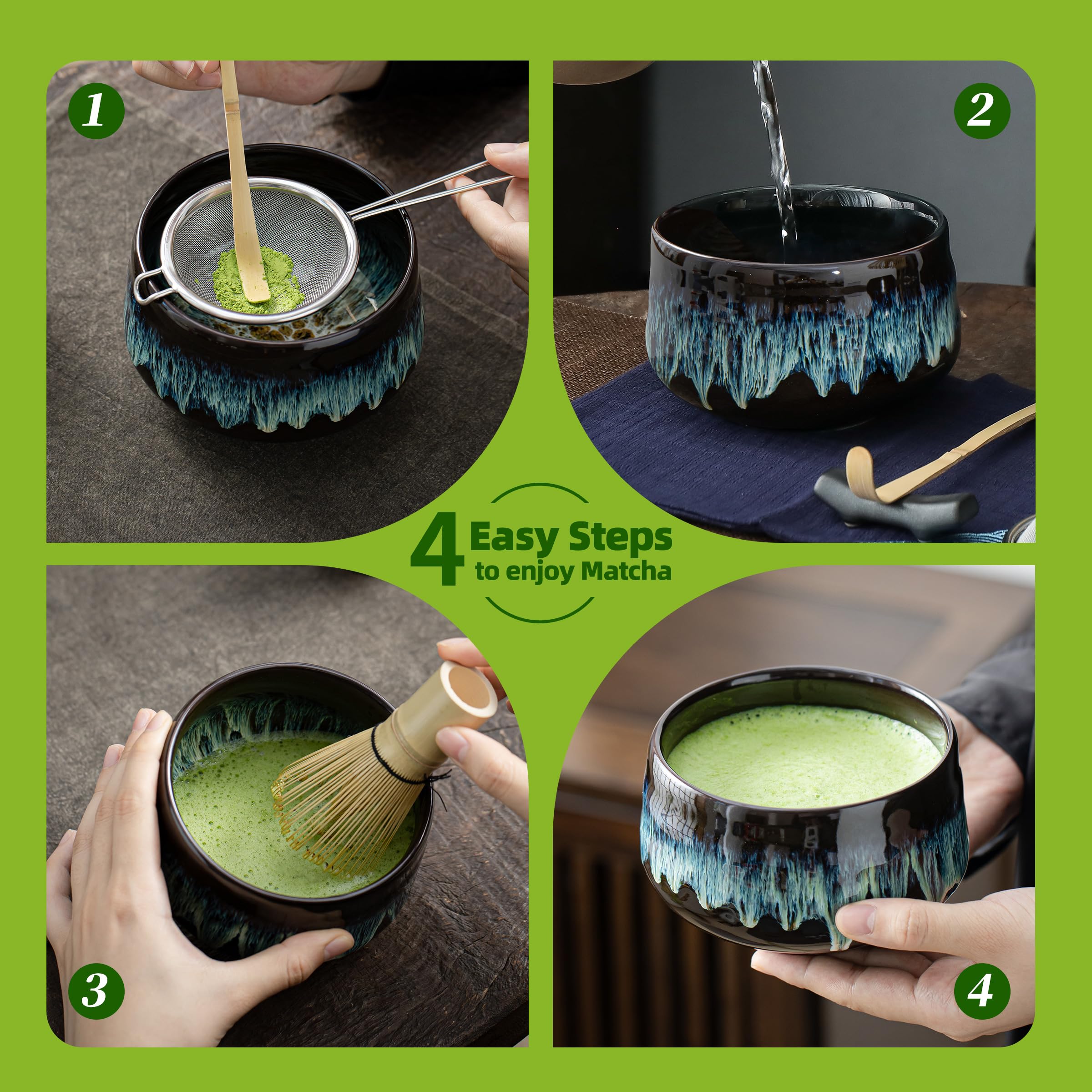 Foto 8 pulgar | Set De Batidores Para Matcha Teanagoo, 7 Unidades, Con Cuenco De Cerámica, 510 Ml - Venta Internacional.