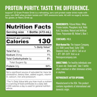 Foto 2 | Bebida Proteica Isopure Zero Carb 32 G Protein Apple Melon 480 Ml - Venta Internacional.