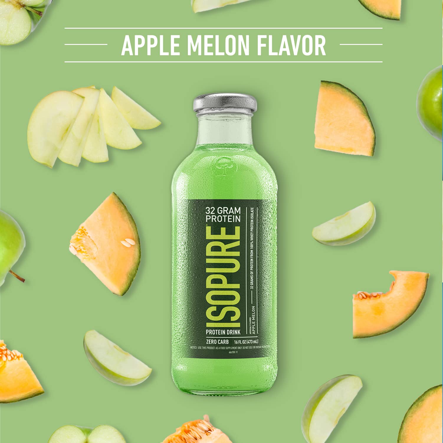 Foto 4 pulgar | Bebida Proteica Isopure Zero Carb 32 G Protein Apple Melon 480 Ml - Venta Internacional.
