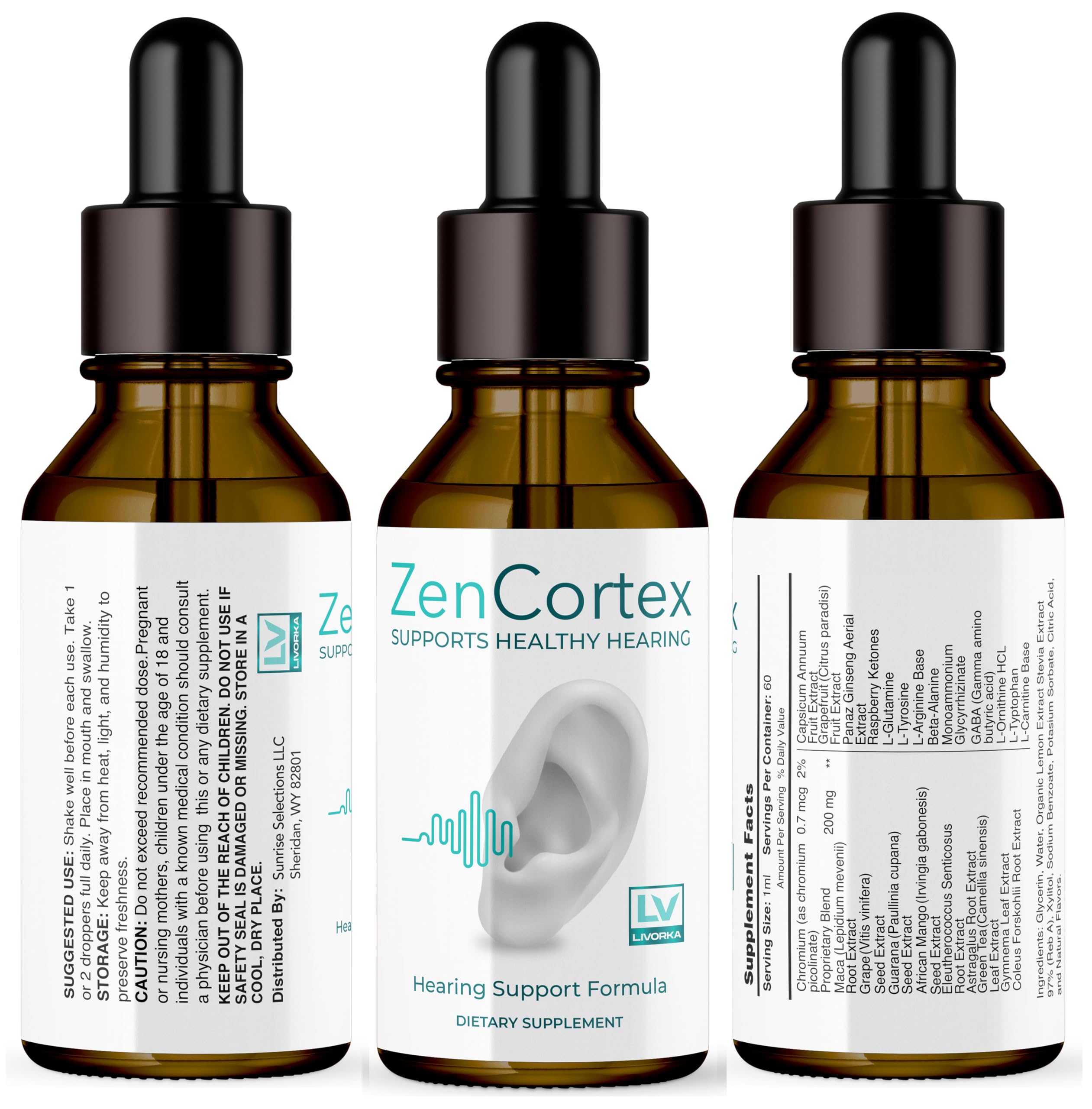 Foto 5 pulgar | Drops Zencortex Zen Cortex, 5 Botellas, 150 Días, Para Apoyar La Audición - Venta Internacional.