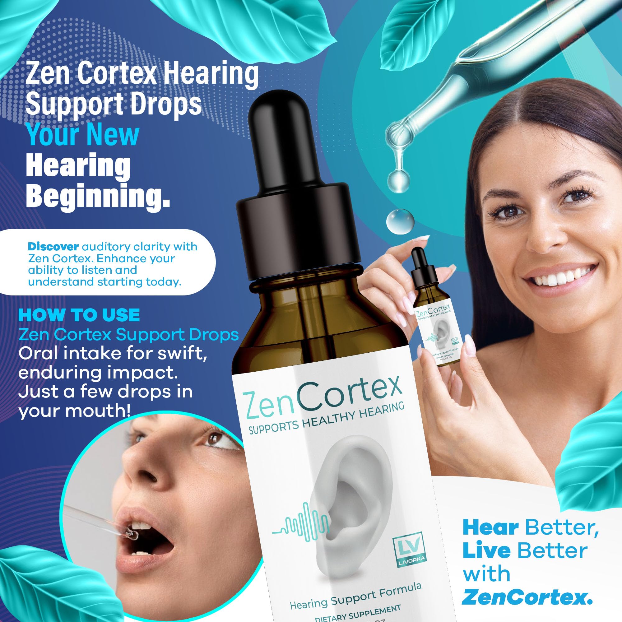 Foto 8 pulgar | Drops Zencortex Zen Cortex, 5 Botellas, 150 Días, Para Apoyar La Audición - Venta Internacional.