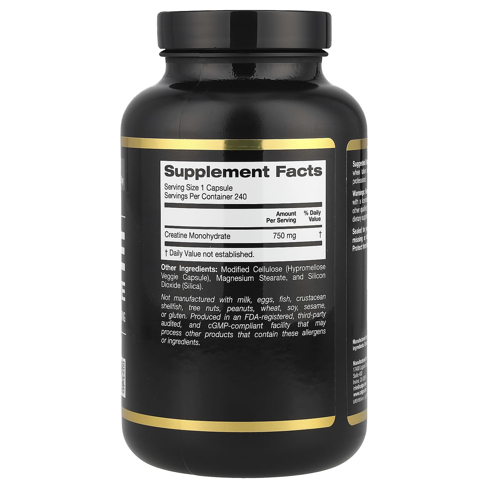 Foto 2 | Suplemento California Gold Nutrition Sport Creatina 750 Mg - Venta Internacional.