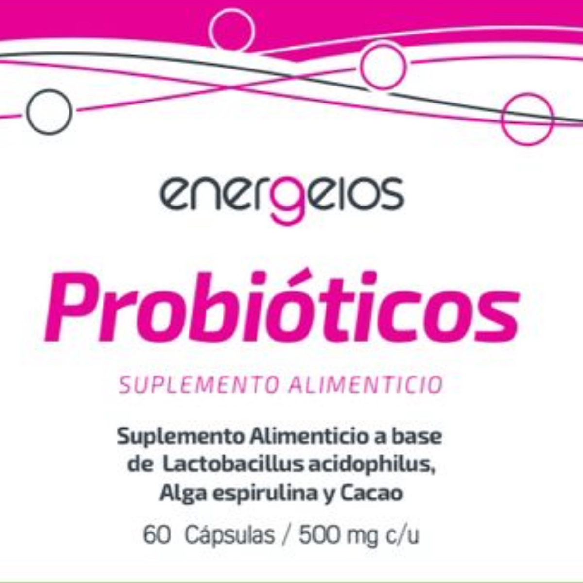 Foto 7 pulgar | Probióticos Espirulina Energeios 3 Frascos de 60 Cápsulas C/U