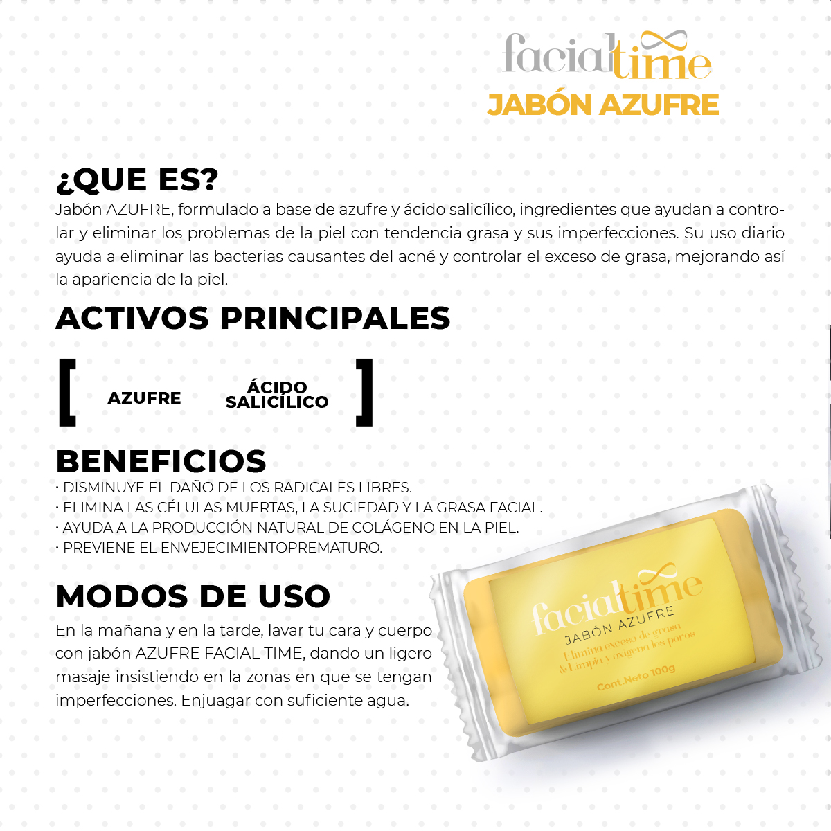 Foto 6 pulgar | Kit Colágeno Biotina y Jabón Azufre 450 g FacialTime