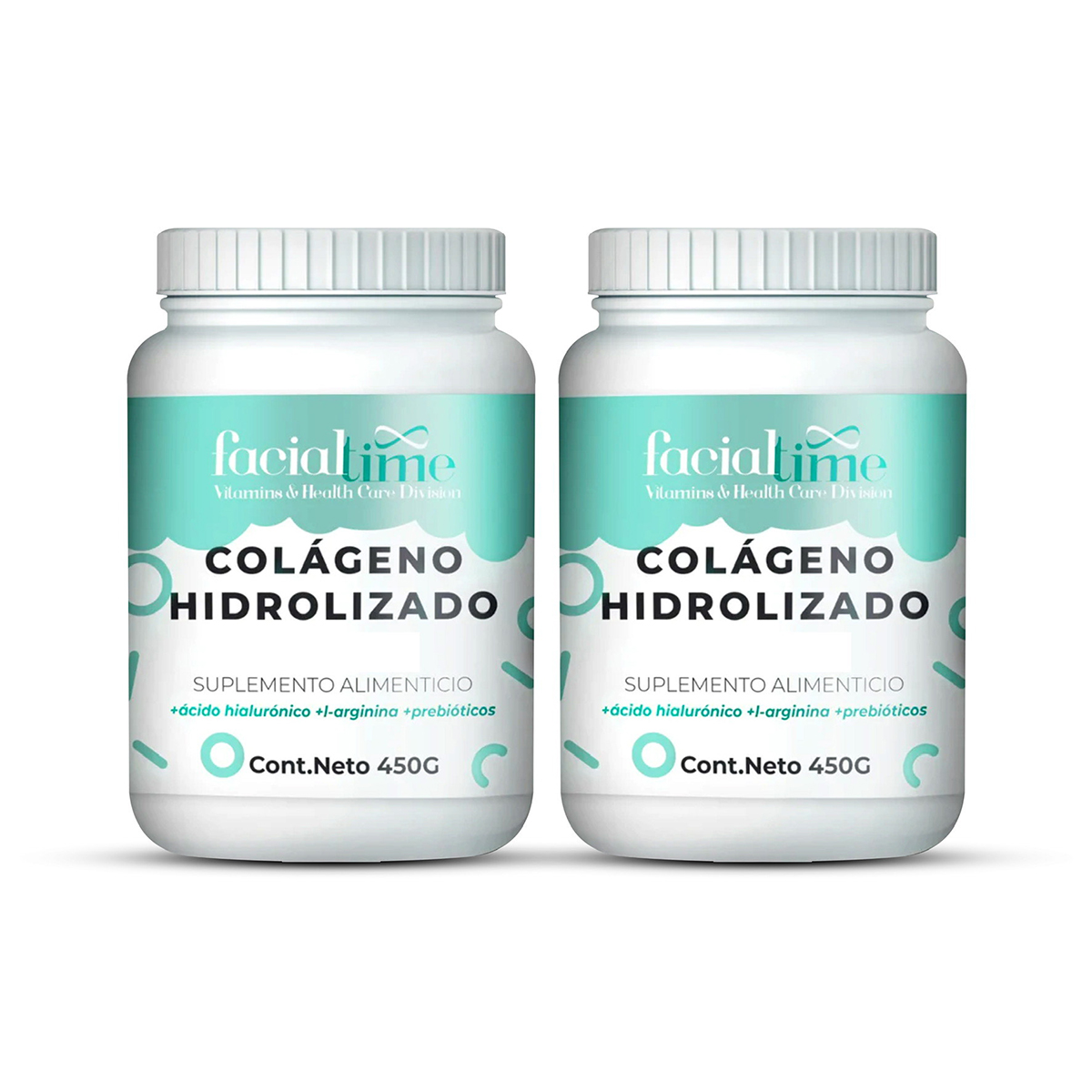 Foto 2 pulgar | Colágeno Hidrolizado Facialtime 2 Botellas de 450 g C/U