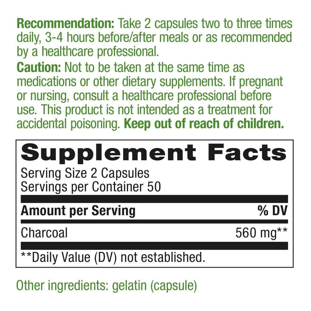 Foto 3 | Suplemento De Carbón Activado Nature's Way 280 Mg 100 Cápsulas X4 - Venta Internacional.