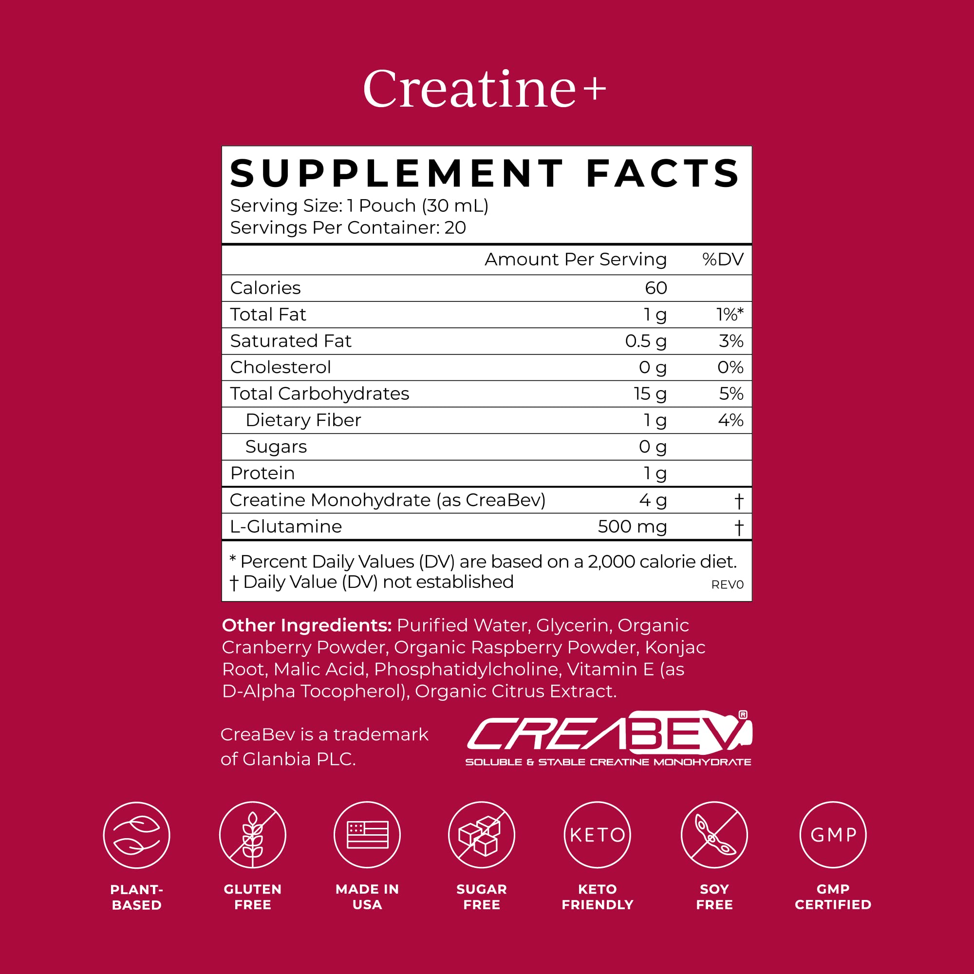 Foto 6 pulgar | Suplemento Cymbiotika Creatine+ Con Creatina Y Glutamina 30 Ml X20 - Venta Internacional.