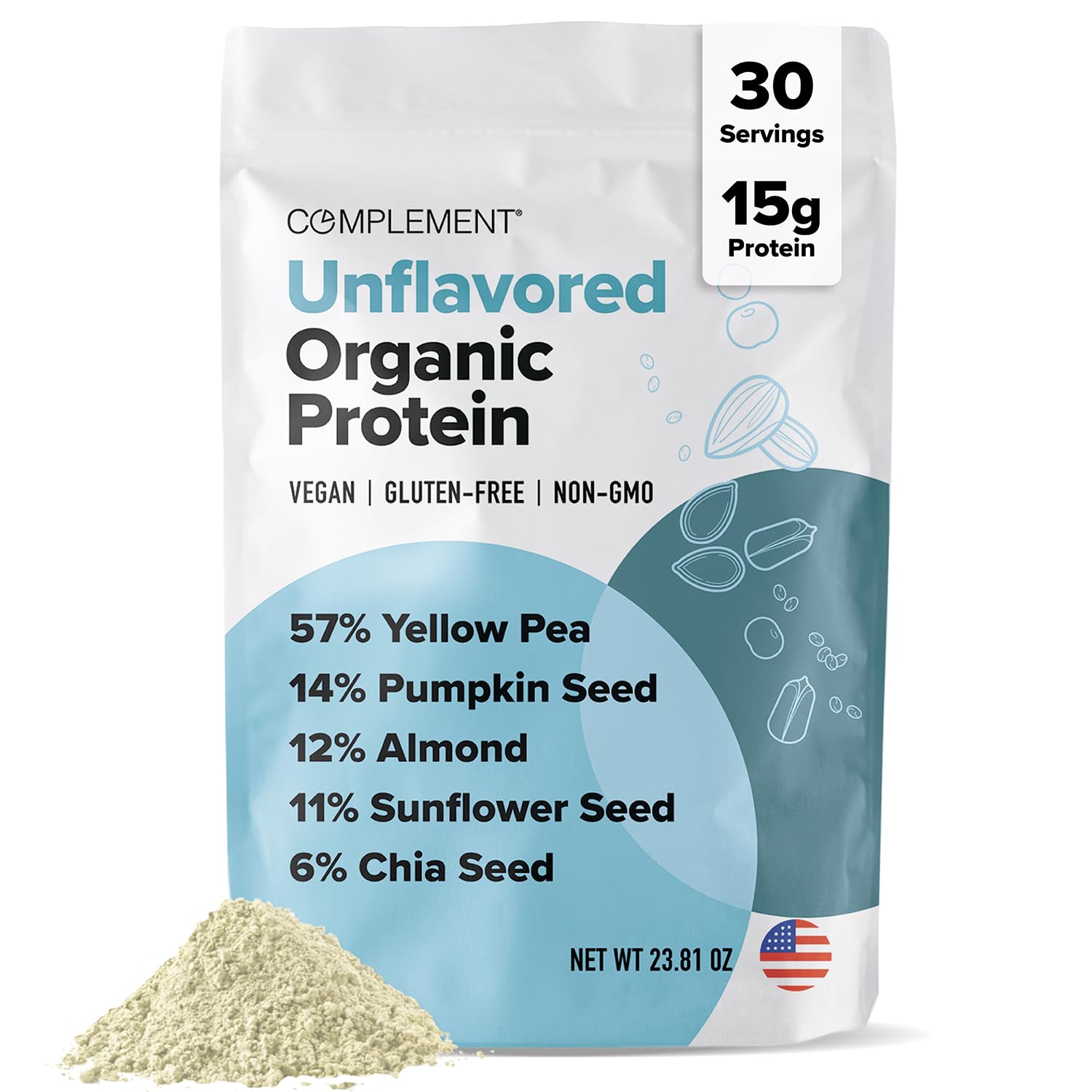 Foto 1 | Complemento De Proteína En Polvo Orgánico Sin Sabor, Vegano, 450 G - Venta Internacional.