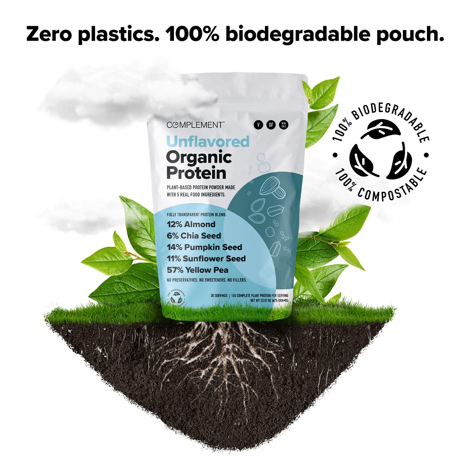 Foto 7 | Complemento De Proteína En Polvo Orgánico Sin Sabor, Vegano, 450 G - Venta Internacional.