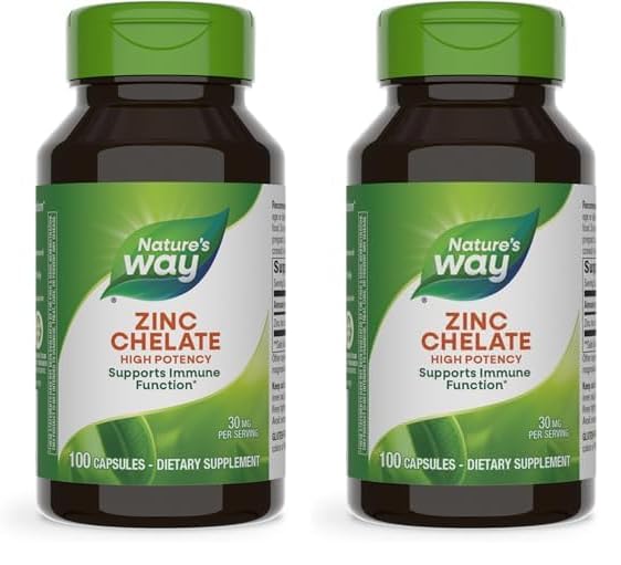 Foto 2 pulgar | Suplemento De Quelato De Zinc Nature's Way 30 Mg 100 Cápsulas X2 - Venta Internacional.