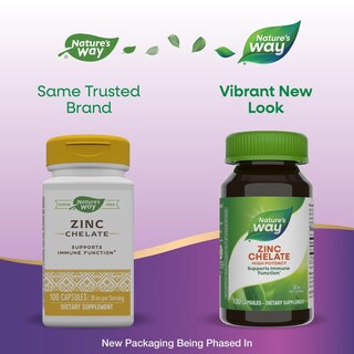Foto 2 | Suplemento De Quelato De Zinc Nature's Way 30 Mg 100 Cápsulas X2 - Venta Internacional.