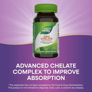 Foto 4 | Suplemento De Quelato De Zinc Nature's Way 30 Mg 100 Cápsulas X2 - Venta Internacional.