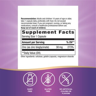 Foto 5 | Suplemento De Quelato De Zinc Nature's Way 30 Mg 100 Cápsulas X2 - Venta Internacional.