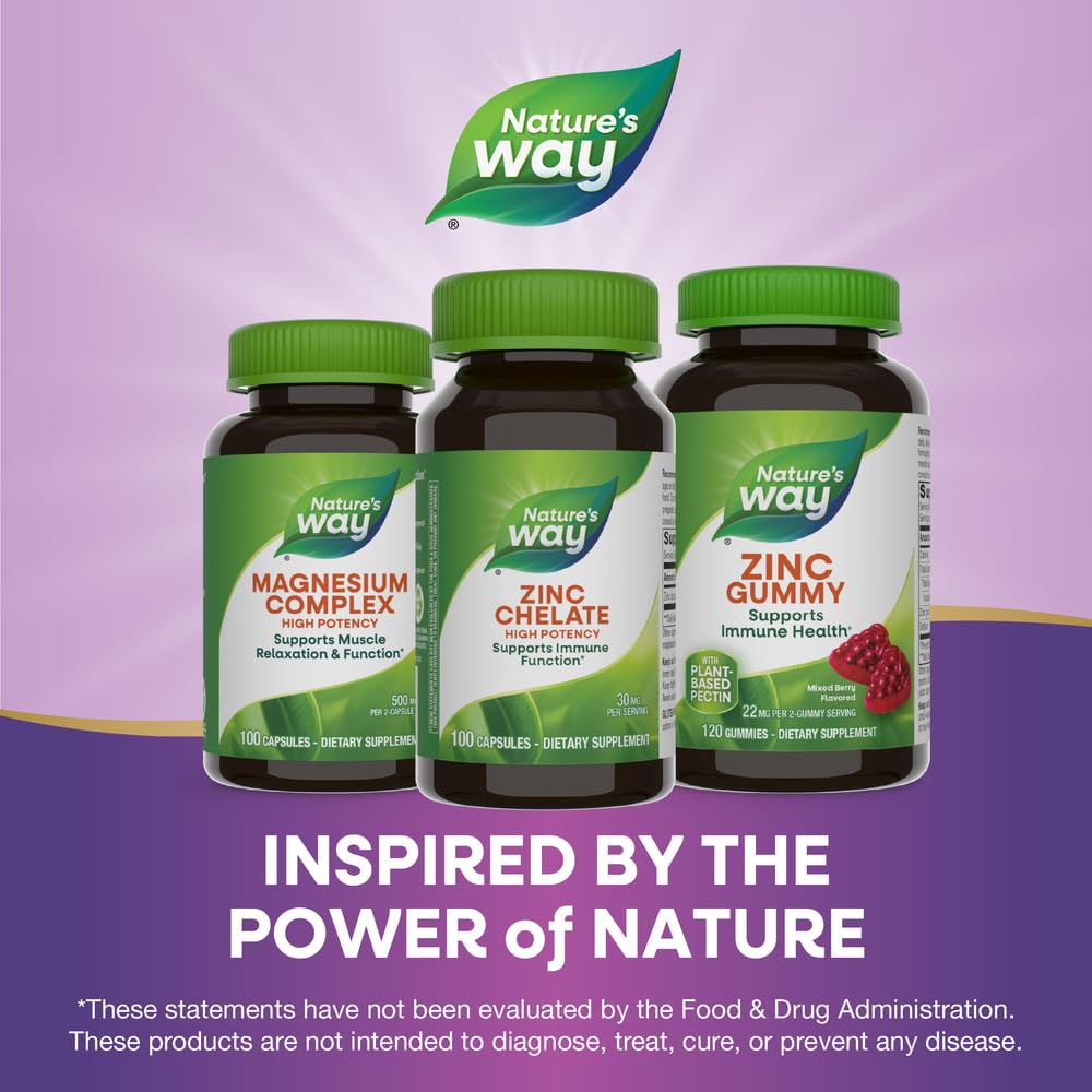 Foto 8 pulgar | Suplemento De Quelato De Zinc Nature's Way 30 Mg 100 Cápsulas X2 - Venta Internacional.