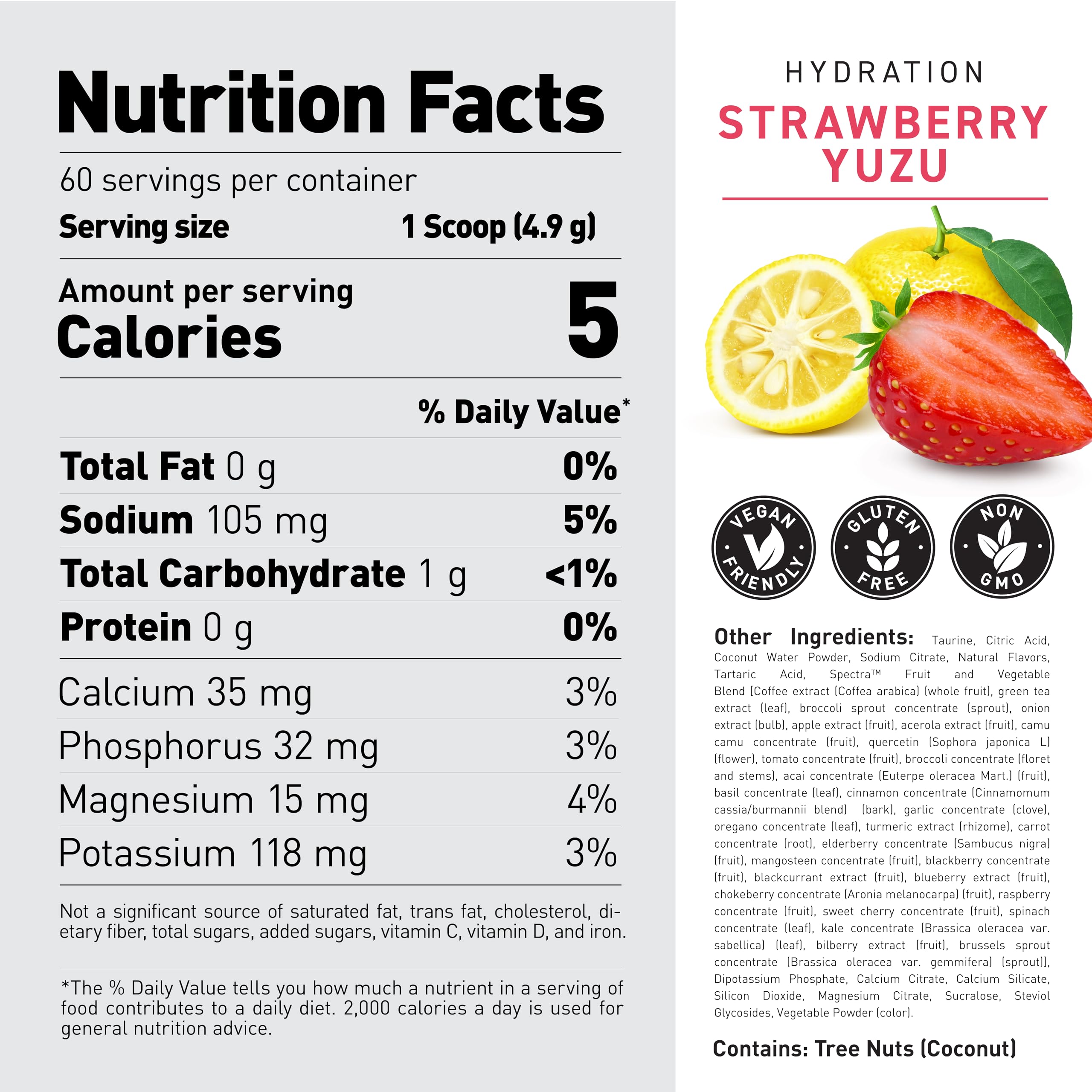 Foto 3 | Polvo De Hidratación Electrolítica Kaged Hydracharge Strawberry Yuzu - Venta Internacional.
