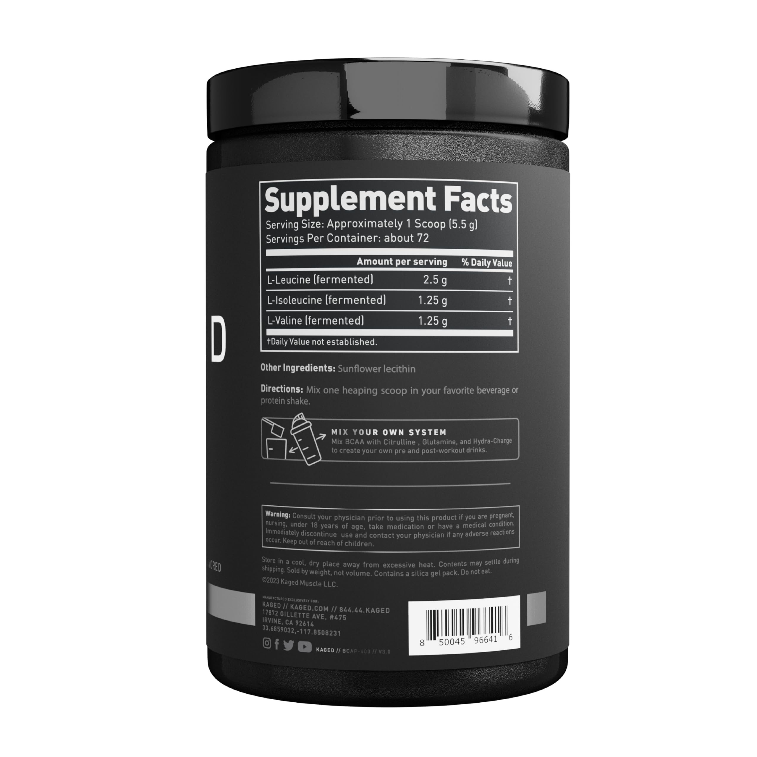 Foto 3 pulgar | Aminoácidos Bcaa En Polvo Kaged Bcaa, 5 G, Sin Sabor, 72 Porciones - Venta Internacional.