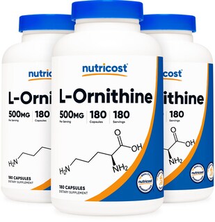 Foto 1 | Suplemento Nutricost L-ornitina 500 Mg 180 Cápsulas (3 Botellas) - Venta Internacional.