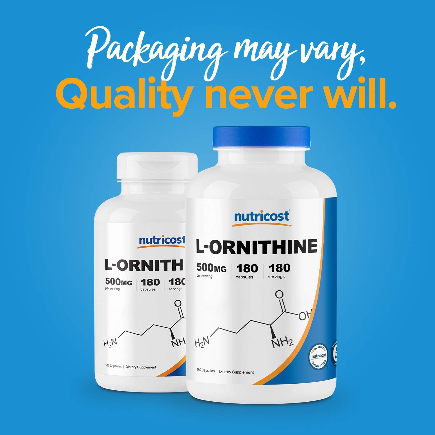 Foto 3 | Suplemento Nutricost L-ornitina 500 Mg 180 Cápsulas (3 Botellas) - Venta Internacional.