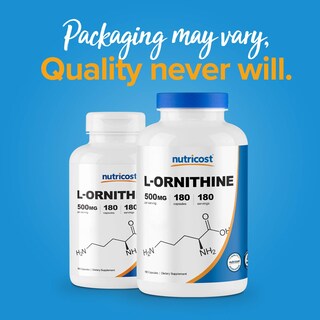 Foto 3 | Suplemento Nutricost L-ornitina 500 Mg 180 Cápsulas (3 Botellas) - Venta Internacional.