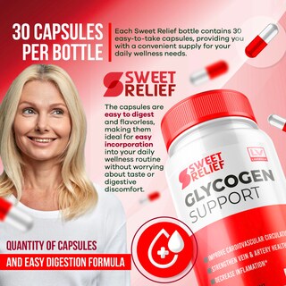 Foto 3 | Suplemento Sweet Relief, Cápsulas De Glucógeno, 30 Cápsulas - Venta Internacional.