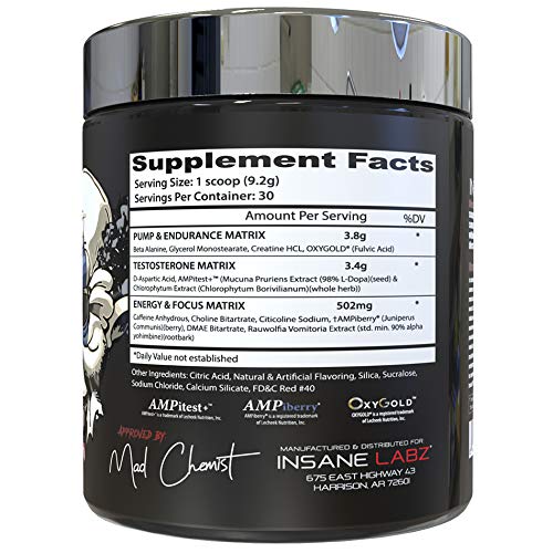 Foto 3 pulgar | Polvo Para Antes Del Entrenamiento, Insane Labz Psychotic Test, 30 Porciones - Venta Internacional.